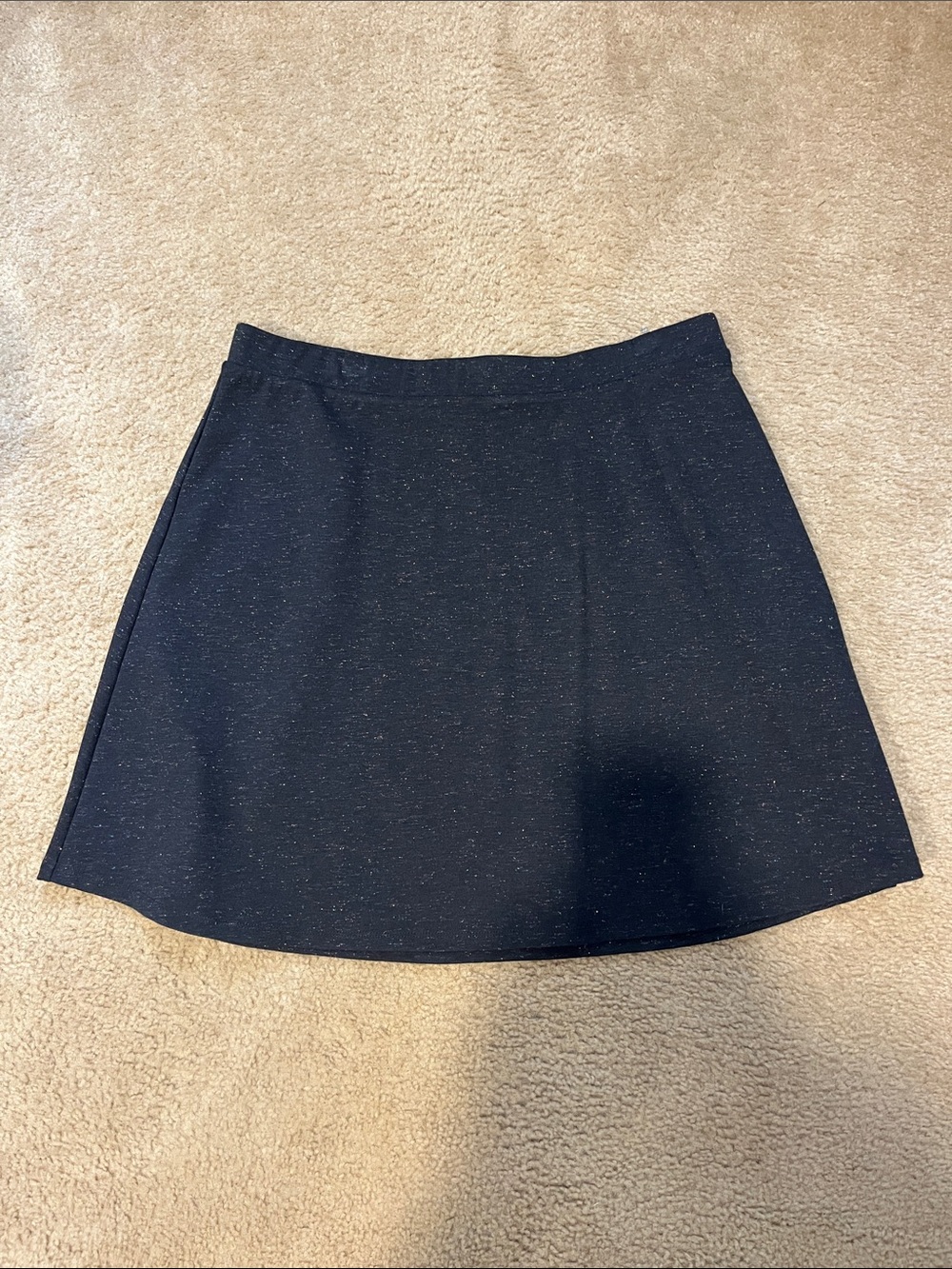 LOFT Black A-Line Skirt with Subtle Metallic Flecks